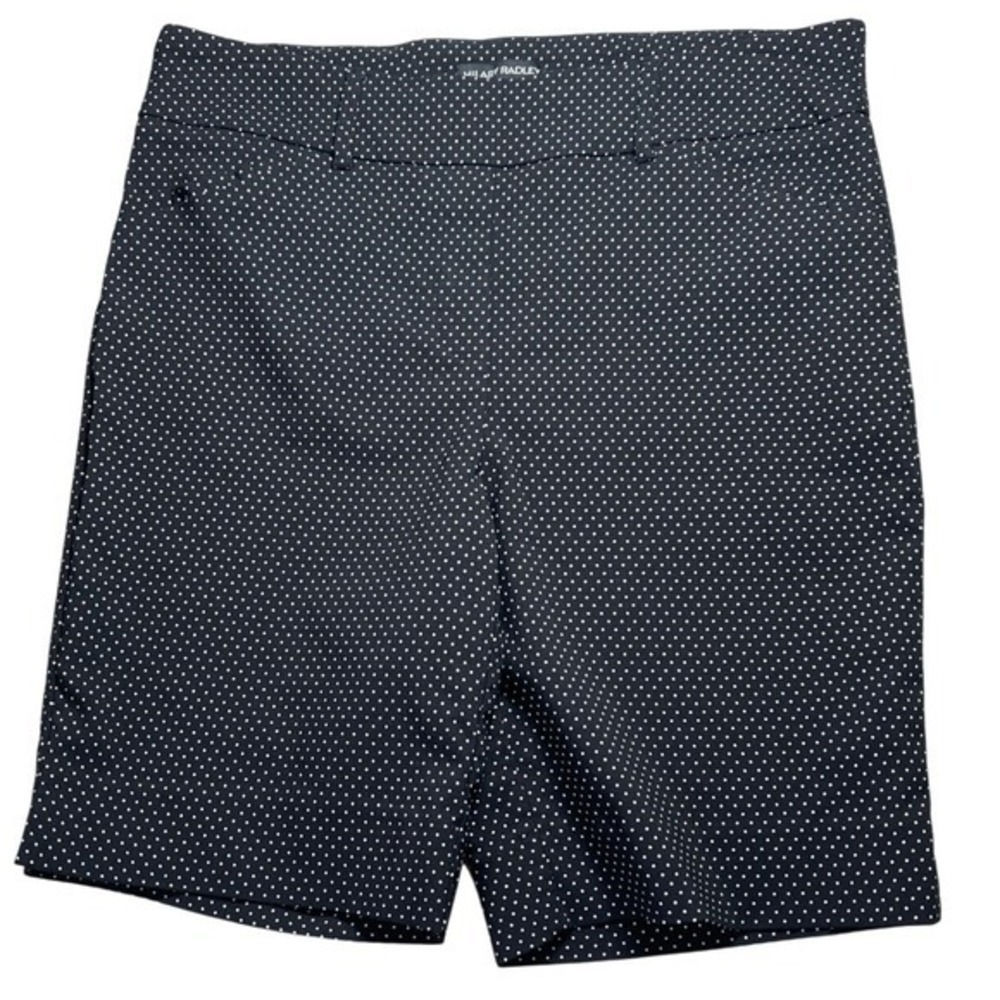 Hilary Radley Womens M Polka Dot Shorts Black White Rayon Blend Preppy Mod